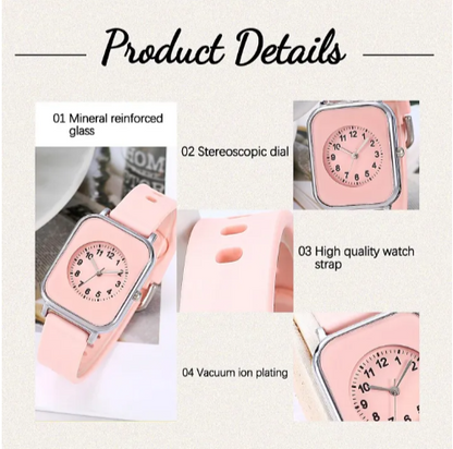 2Pcs Ladies Fashion Trend Digital Watch