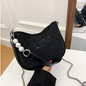Black Stone beads Cross body bag