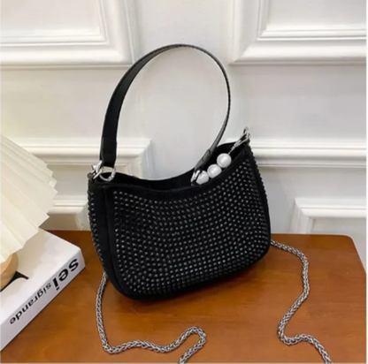 Black Stone beads Cross body bag